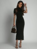 Turtleneck midi pencil dress, black FG674 - Online store - Boutique